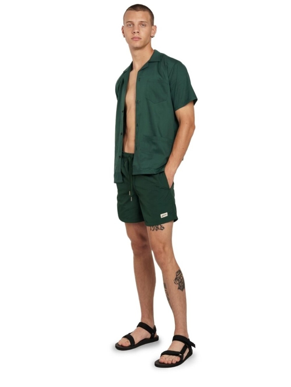 Men's Bather Forest/ Pine Green Swim Shorts With Liner
